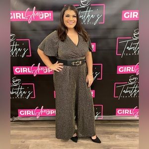 Shimmer Black and Gold Jumpsuit Torrid - SZ 12/14W